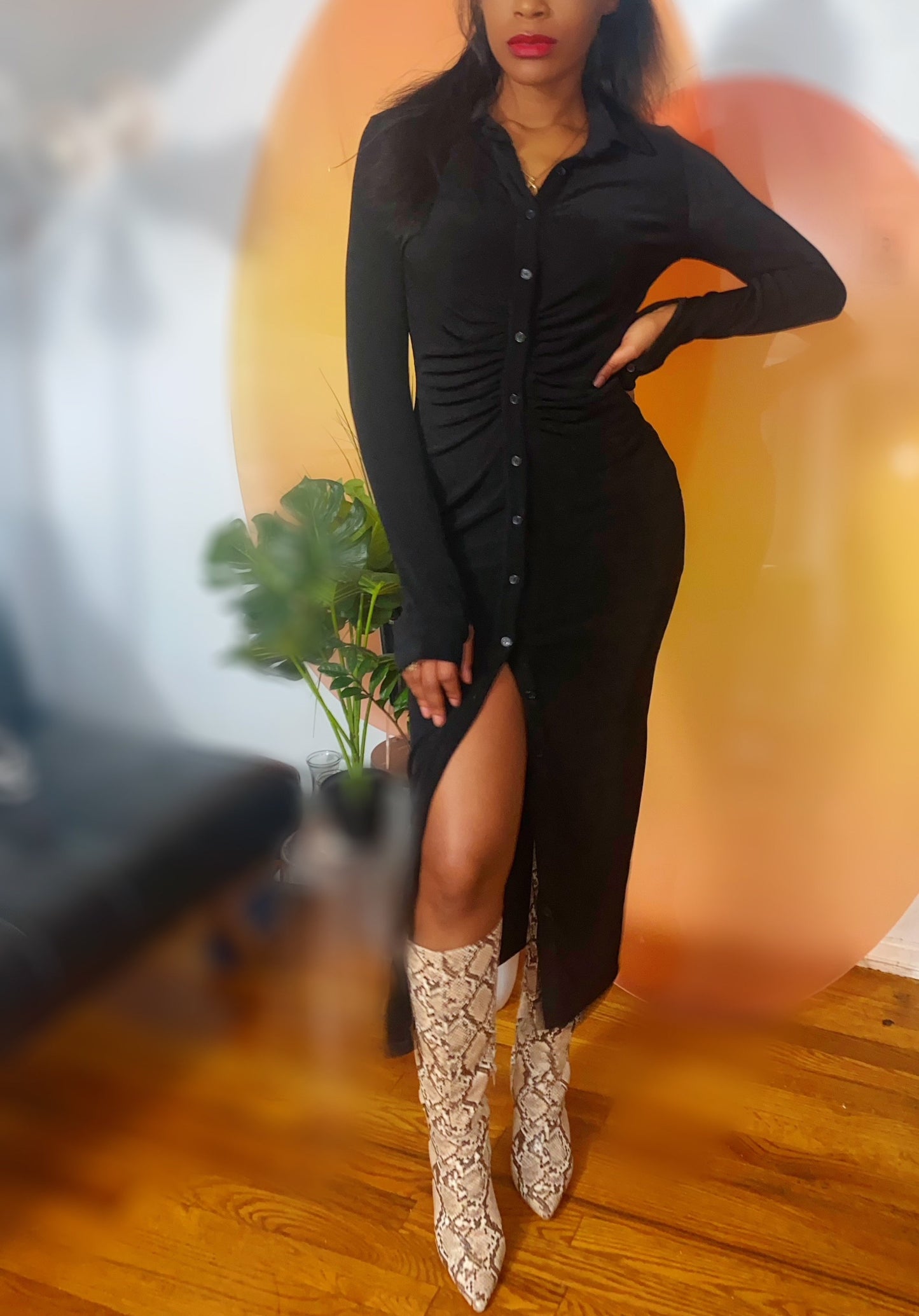 Button Front midi