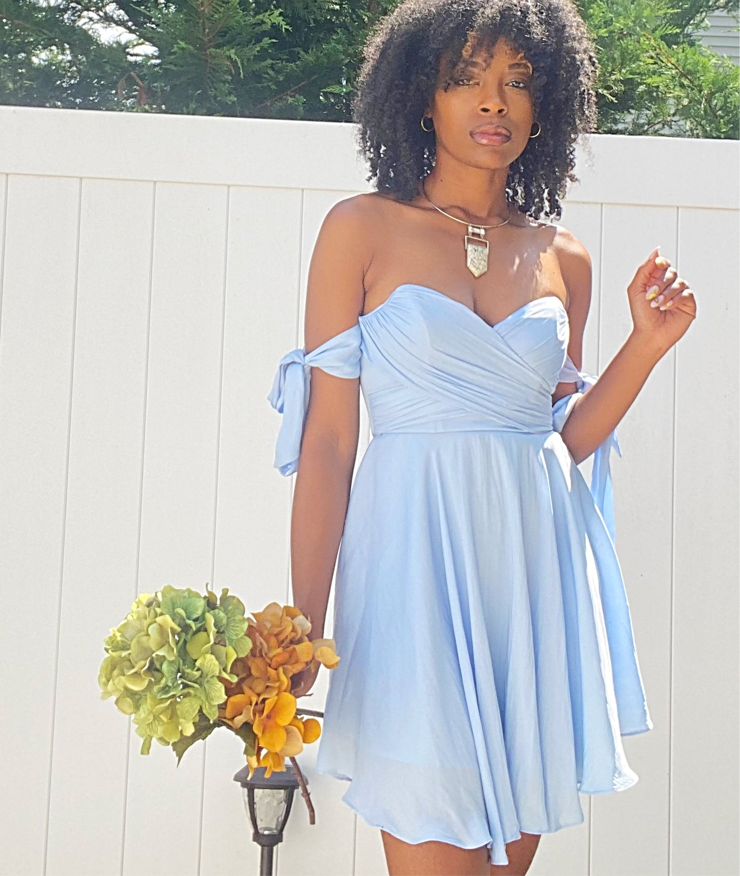 Arm tie mini dress
