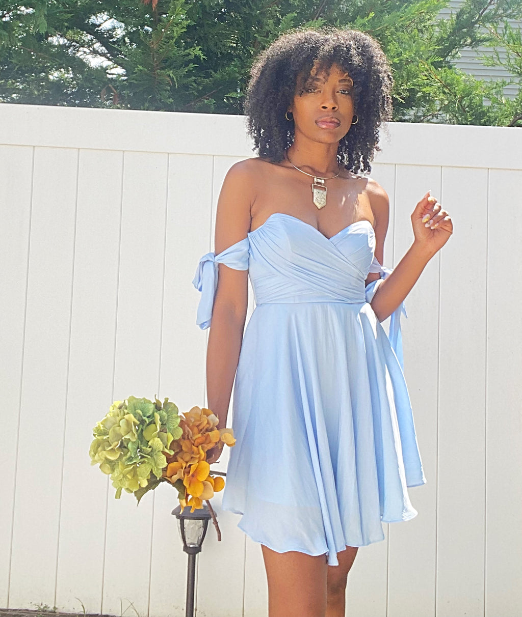 Arm tie mini dress