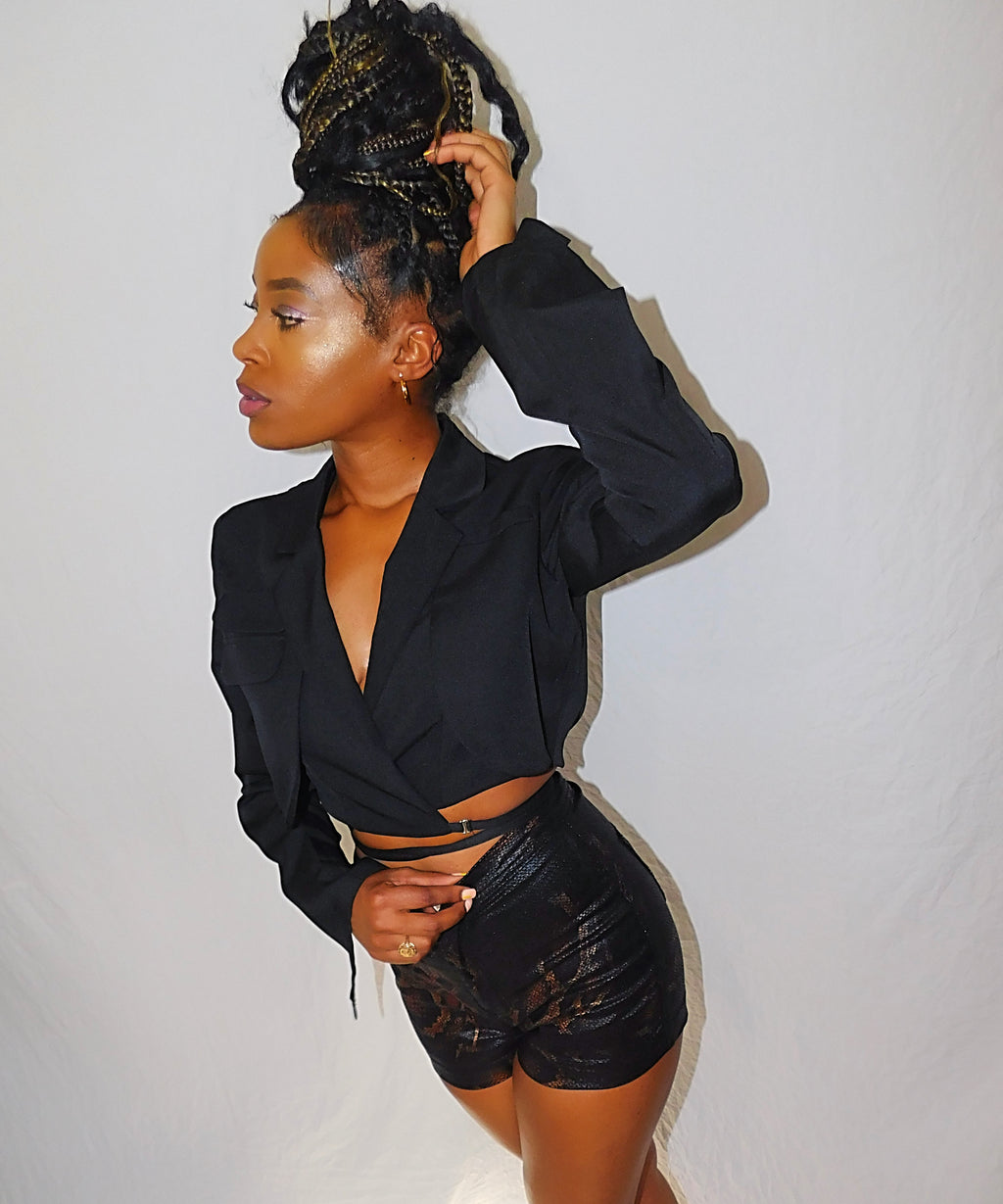 Snake skin shorts